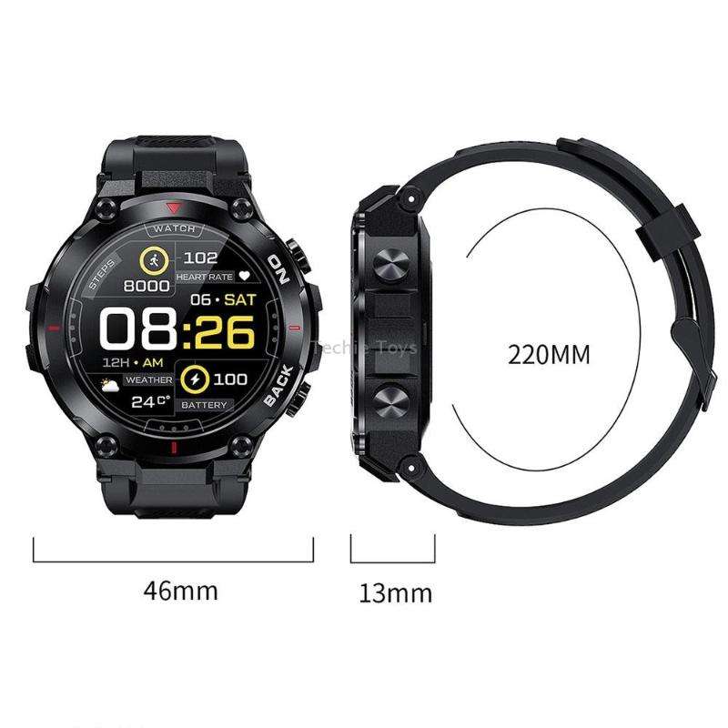 K37 1.32 Inch Heart Rate Monitoring Smart Watch With GPS Positioning Function(Black)