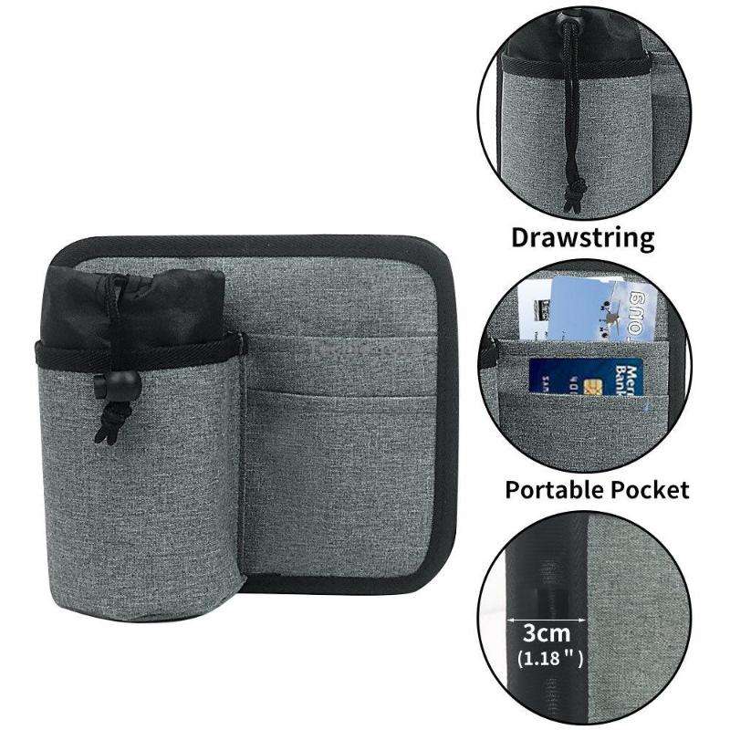Luggage Storage Cup Holder Air Ticket Storage Bag(Gray)