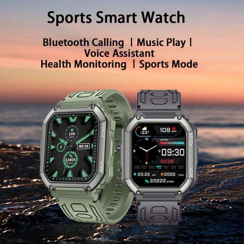 KR06 1.8 Inch Heart Rate Blood Pressure Monitoring Smart Calling Watch(Green)