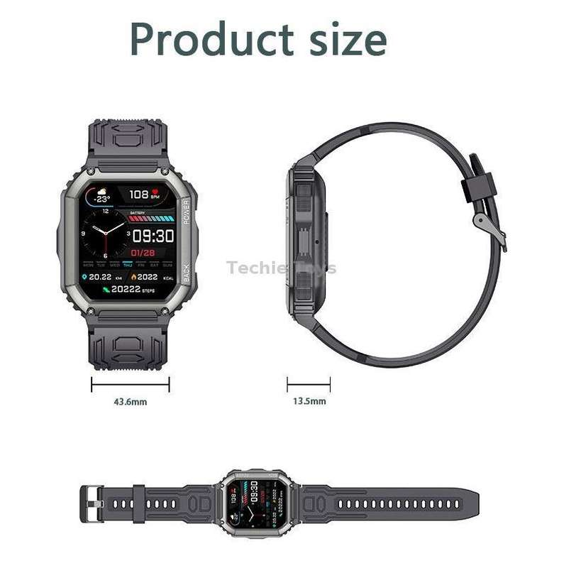 KR06 1.8 Inch Heart Rate Blood Pressure Monitoring Smart Calling Watch(Green)