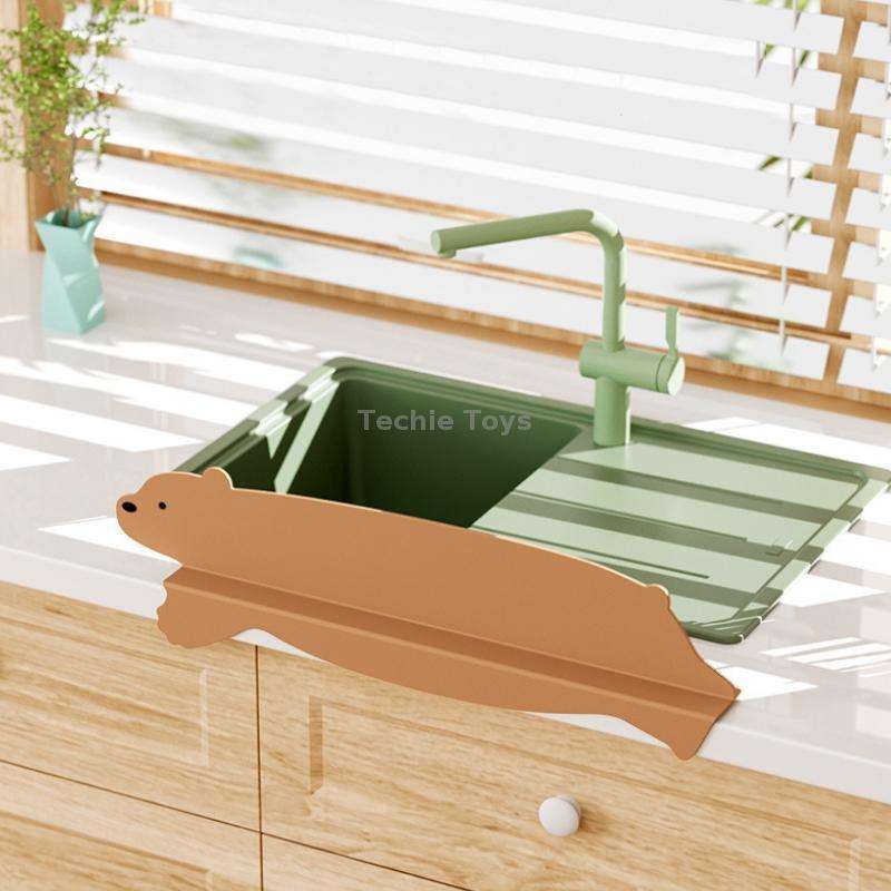 Kitchen Sink Splash Resistant Countertop Silicone Baffle(Green)