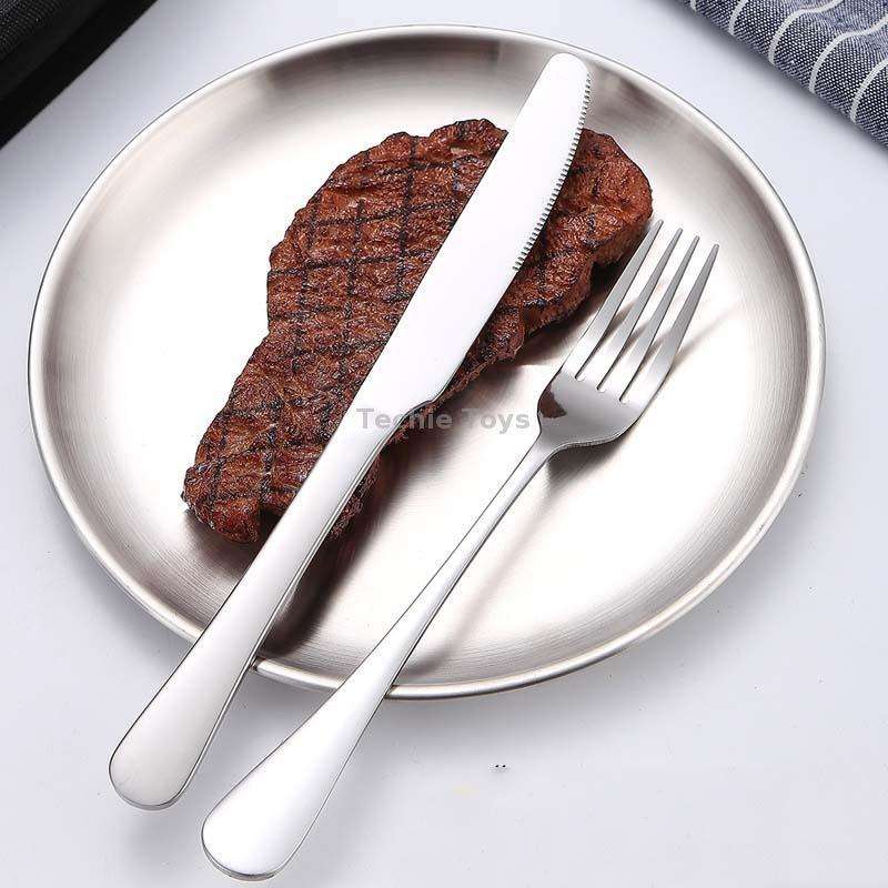 Stainless Steel Portable Cutlery Set Western Steak Knife Fork Spoon Set,Color: Black Gold