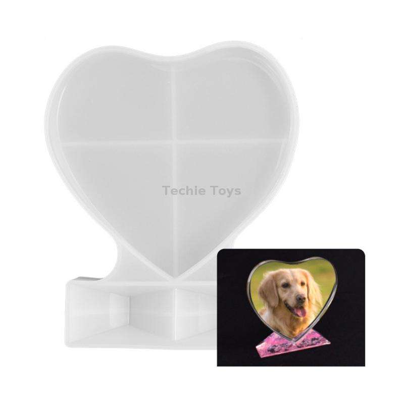 Heart-shaped Square Photo Frame Display DIY Silicone Mould, Spec: L (Heart-shaped)