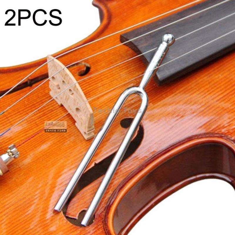 2 PCS Resonant Standard Teaching Sound Fork Stainless Steel Violin Instrument Music Sound Fork(Silve