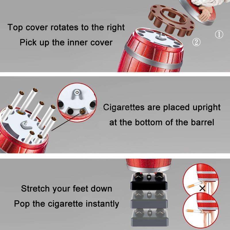Wooden Barrels Automatic Ejection Cigarette Cases Spoof Toys(Santa Claus)