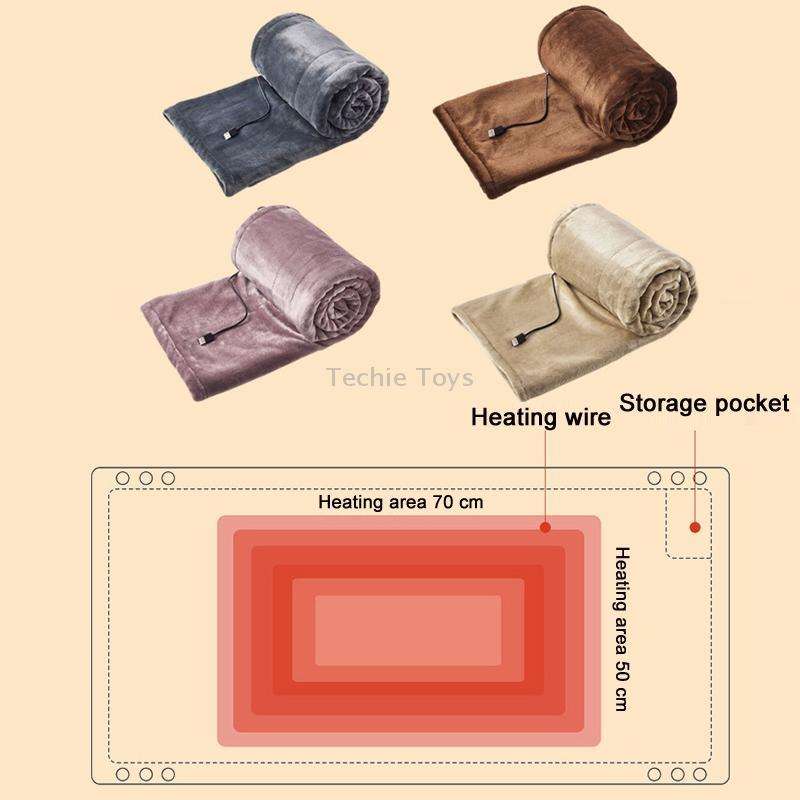 Low Voltage 5V USB Home Portable Small Electric Blanket, Width: 140x80cm(Grey)
