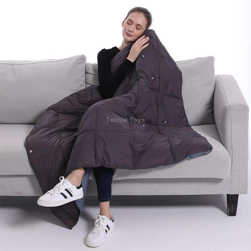 Multifunctional Heating Blanket USB Electric Blanket Outdoor Warm Electric Heating Shawl(Gray)