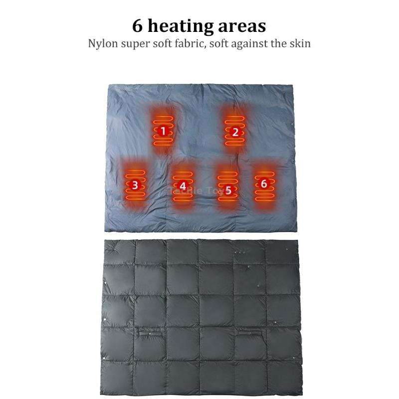 Multifunctional Heating Blanket USB Electric Blanket Outdoor Warm Electric Heating Shawl(Gray)
