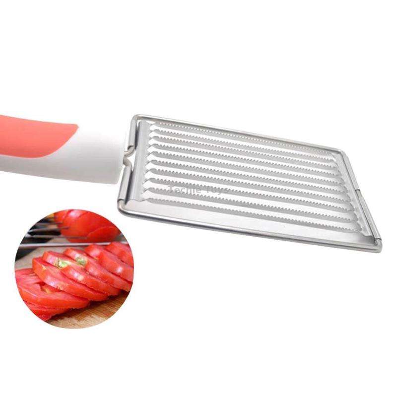 Tomato Luncheon Meat Slicer Non-slip Stainless Steel Fruit Cutter(Orange)