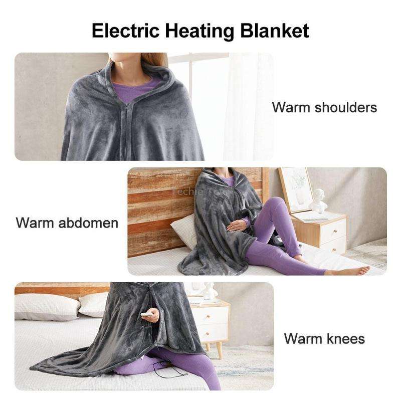 3-speed Temperature Control 8-zone Heating USB Electric Shawl Electric Blanket 150 x 85cm(Gray)