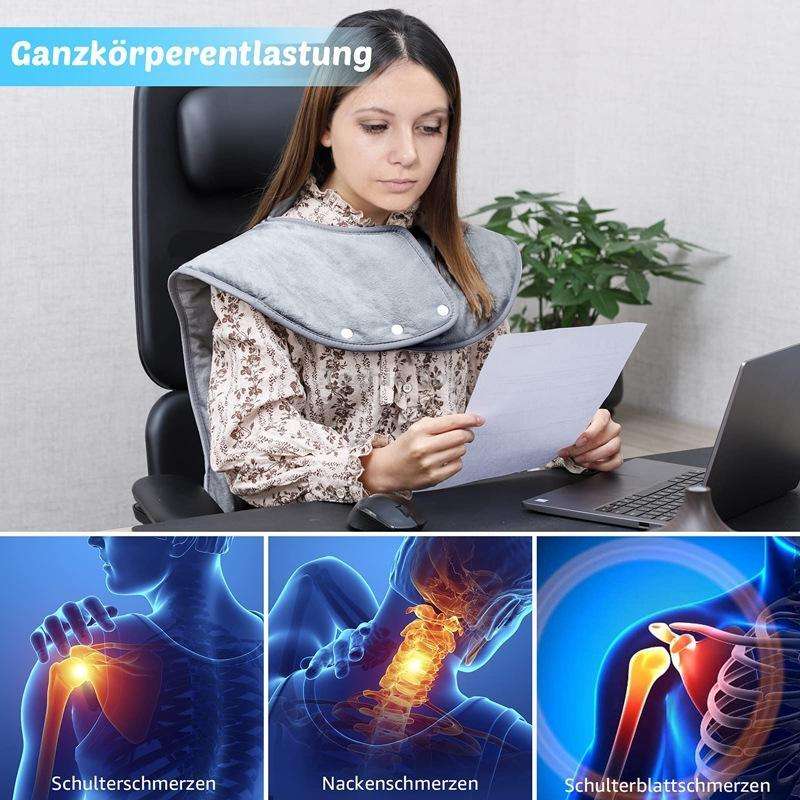 Heated Shoulder Guards Neck Guards Electric Heated Shawls Electric Blankets EU Plug(Dark Gray)