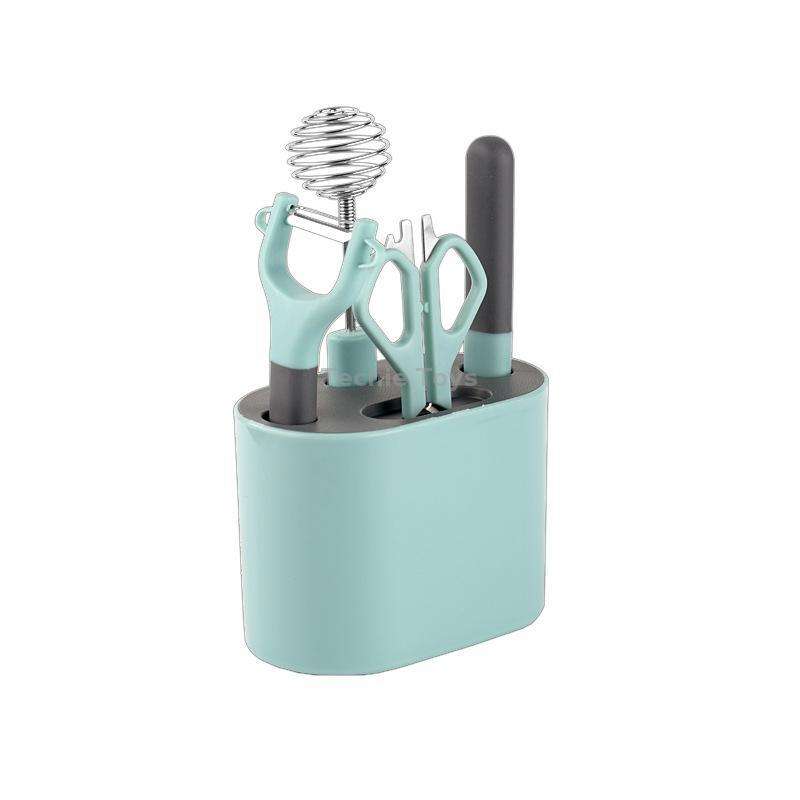 5 PCS / Set Stainless Steel Peeler Kitchen Gadgets Set With Storage Holder