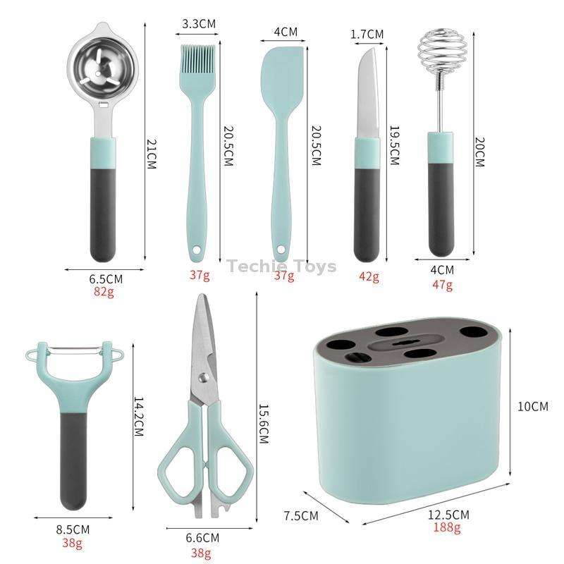 5 PCS / Set Stainless Steel Peeler Kitchen Gadgets Set With Storage Holder