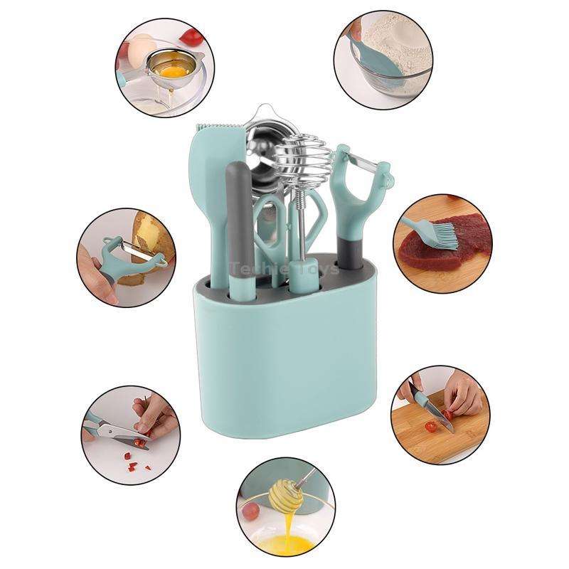 5 PCS / Set Stainless Steel Peeler Kitchen Gadgets Set With Storage Holder