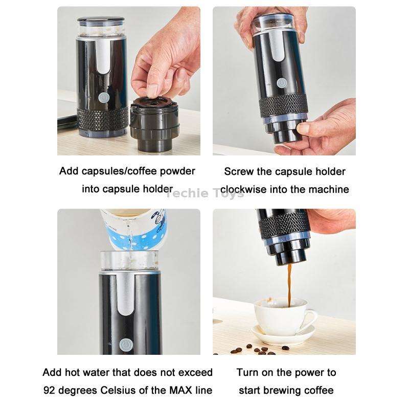 Fully Automatic Portable Wireless Coffee Machine(Black)