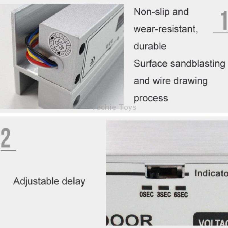 Top And Bottom Frameless Glass Door Aluminum Alloy Electric Mortise Lock(Left)
