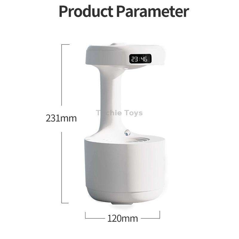 W1 LED Smart Display Anti-Gravity Water Drop Humidifier(White)