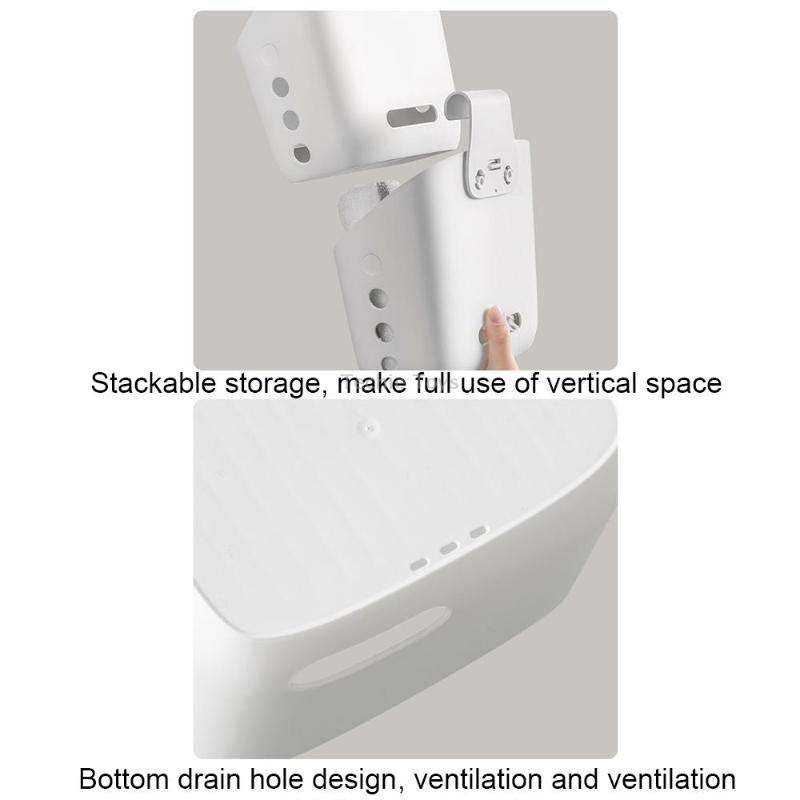Ffcat Kitchen Sundries Storage Hanging Basket Bathroom Storage Basket, Color: 55210 White