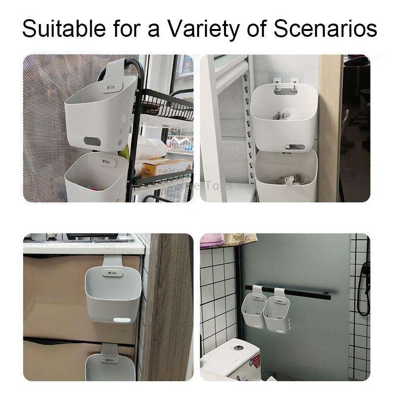 Ffcat Kitchen Sundries Storage Hanging Basket Bathroom Storage Basket, Color: 55210 White