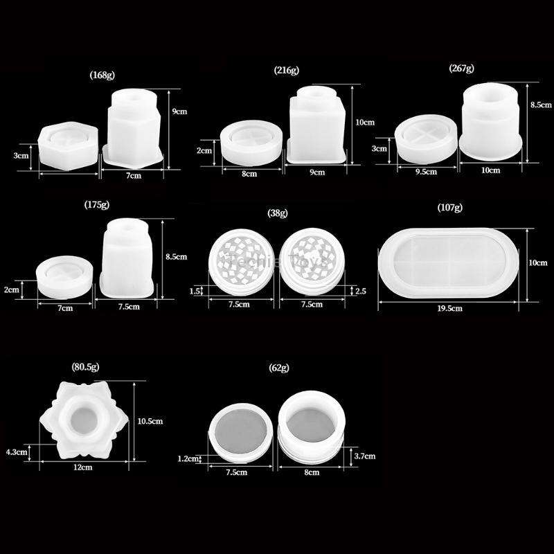 DIY Crystal Epoxy Silicone Mold Combination Set, Shape: Width+High Square Bottle
