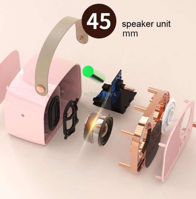 DW21 Vintage Radio BT Speaker Support TF Card/U Disk to Play(Pink)