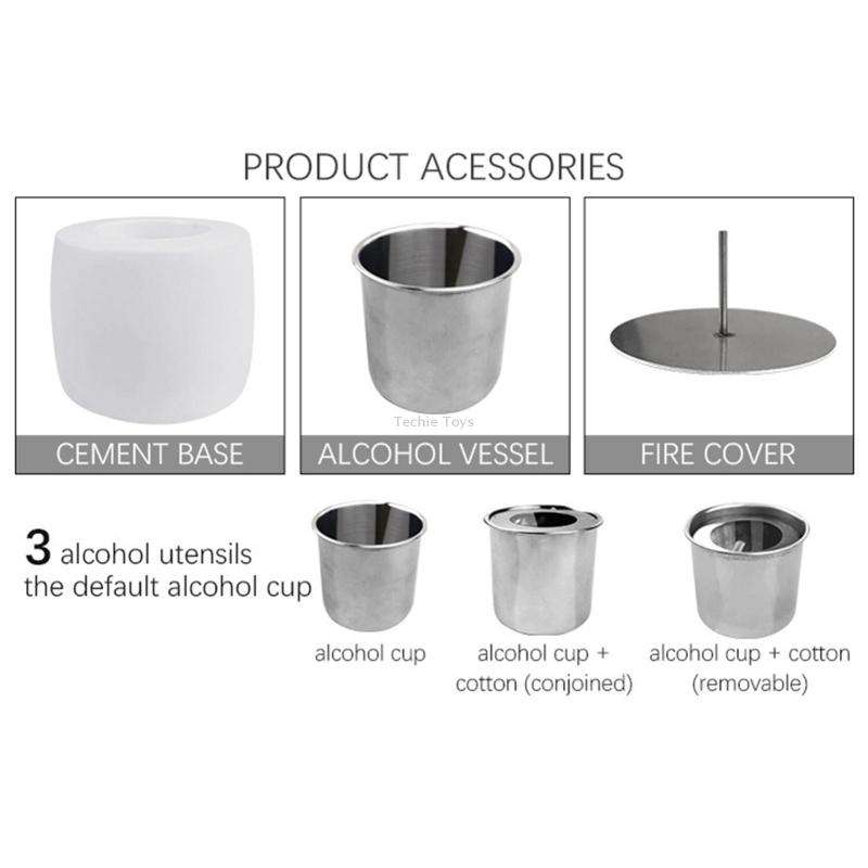 Tabletop Alcohol Fireplace Lamp Flame Heater Portable Outdoor Concrete Small Fireplace(Gray)