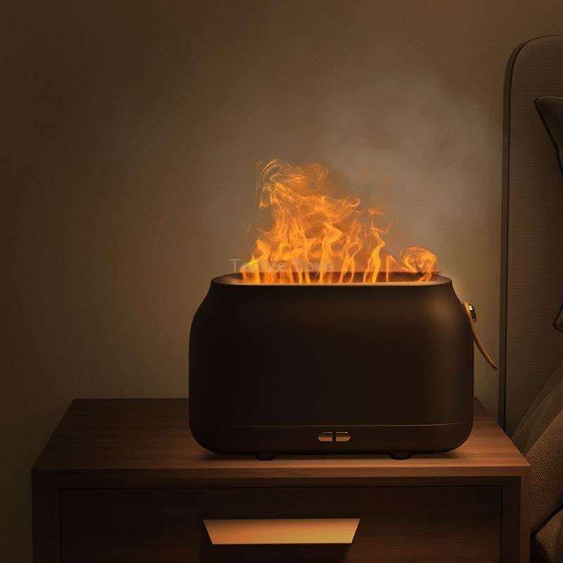 Simulation Flame Aromatherapy Humidifier Bedroom Ambient Light, Color: 3 Colors (RGB)