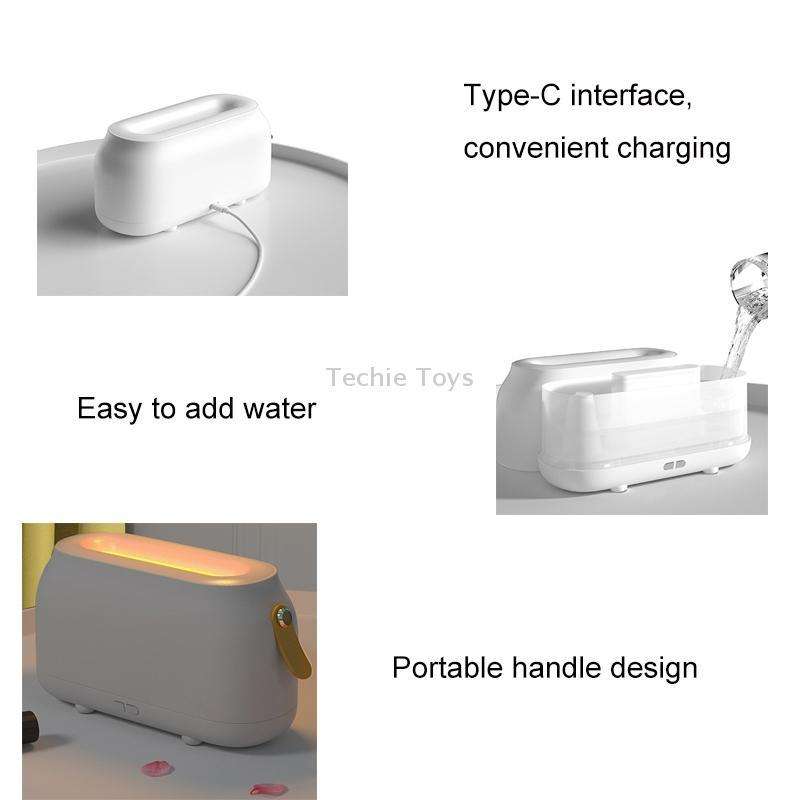 Simulation Flame Aromatherapy Humidifier Bedroom Ambient Light, Color: 3 Colors (RGB)