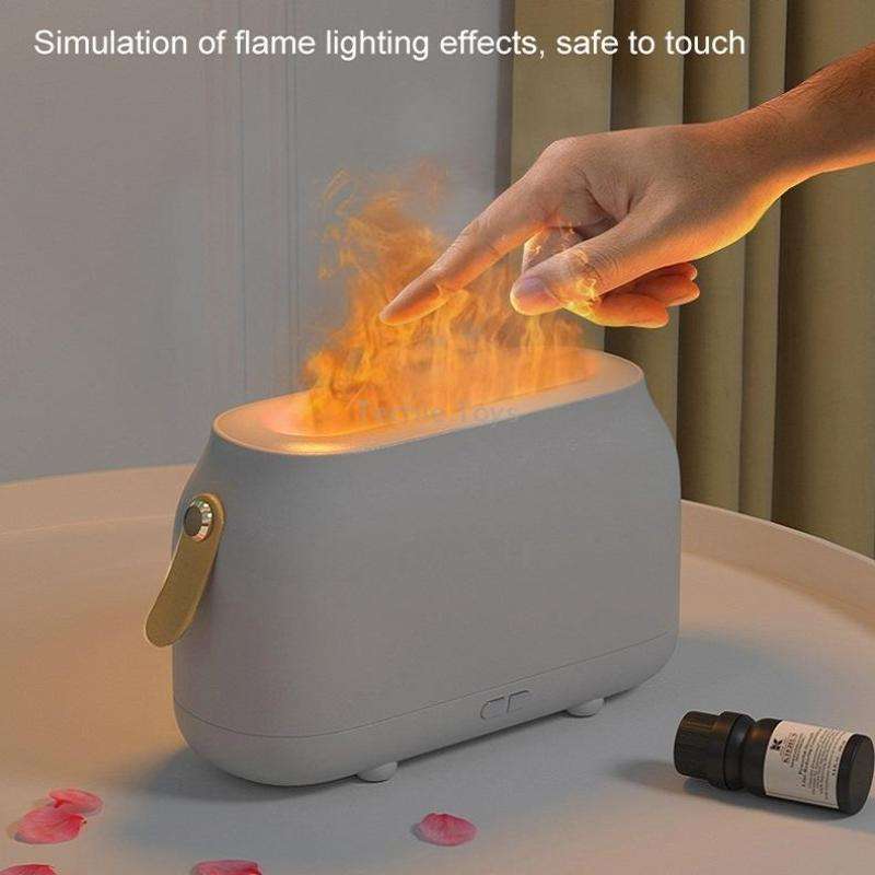 Simulation Flame Aromatherapy Humidifier Bedroom Ambient Light, Color: 3 Colors (RGB)
