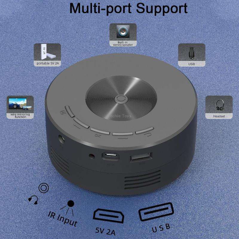YT200 320 X 180P LED HD Mini Projector USB Powered Support Wired Connection Phone Screen(White)