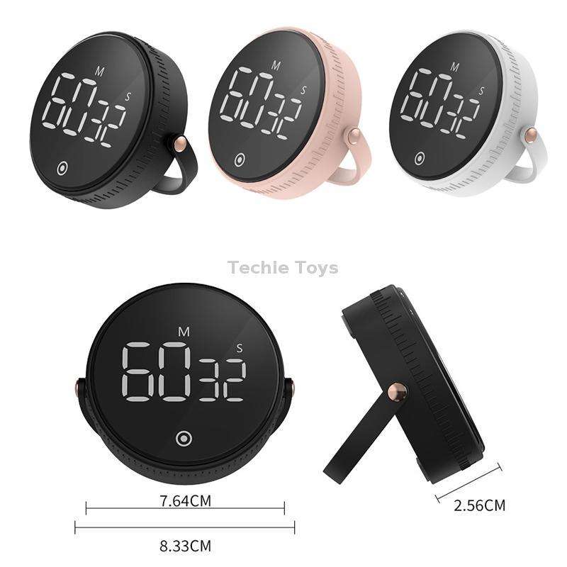 F1 Large Screen LED Electronic Rotating Kitchen Timer(White)