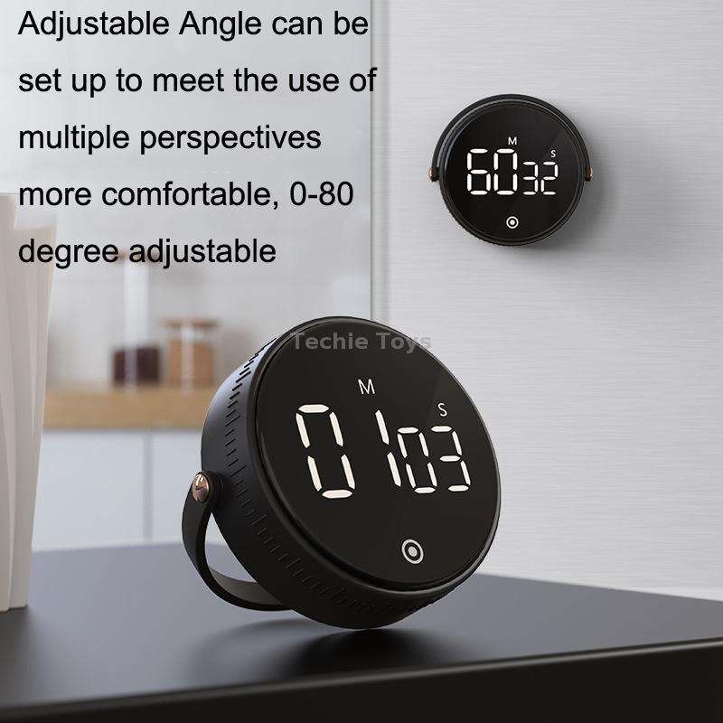 F1 Large Screen LED Electronic Rotating Kitchen Timer(White)