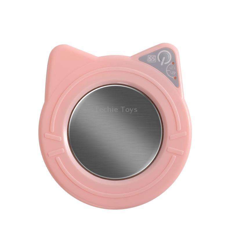 Automatic Heating Warm Coaster Hot Milk Coffee Cup Timed Thermos Cup Mat, US Plug(Pink)