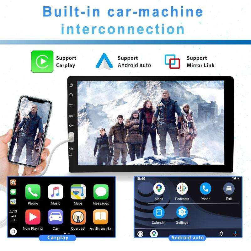 Q3570 9 inch Carplay Single Spindle MP5 Player, Style: Standard+4 Light Camera