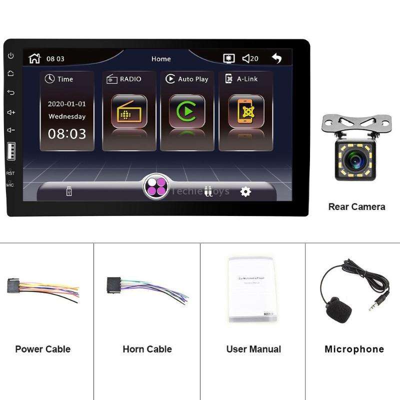 Q3570 9 inch Carplay Single Spindle MP5 Player, Style: Standard+12 Light Camera