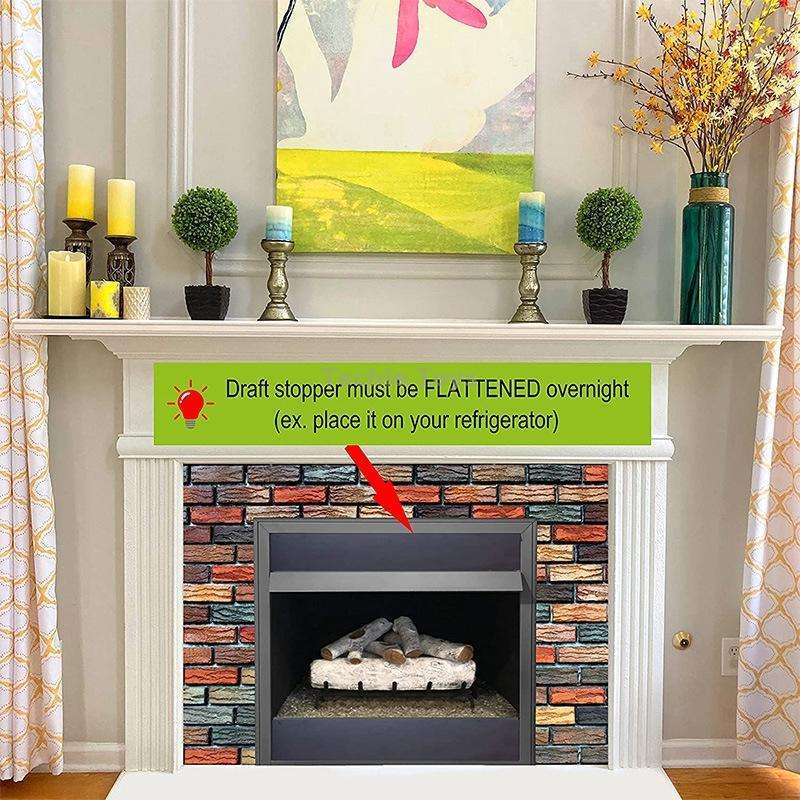 2 PCS Magnetic Fireplace Draft Stopper Fireplace Cover to Block Cold Air 91.44 x 15.24cm