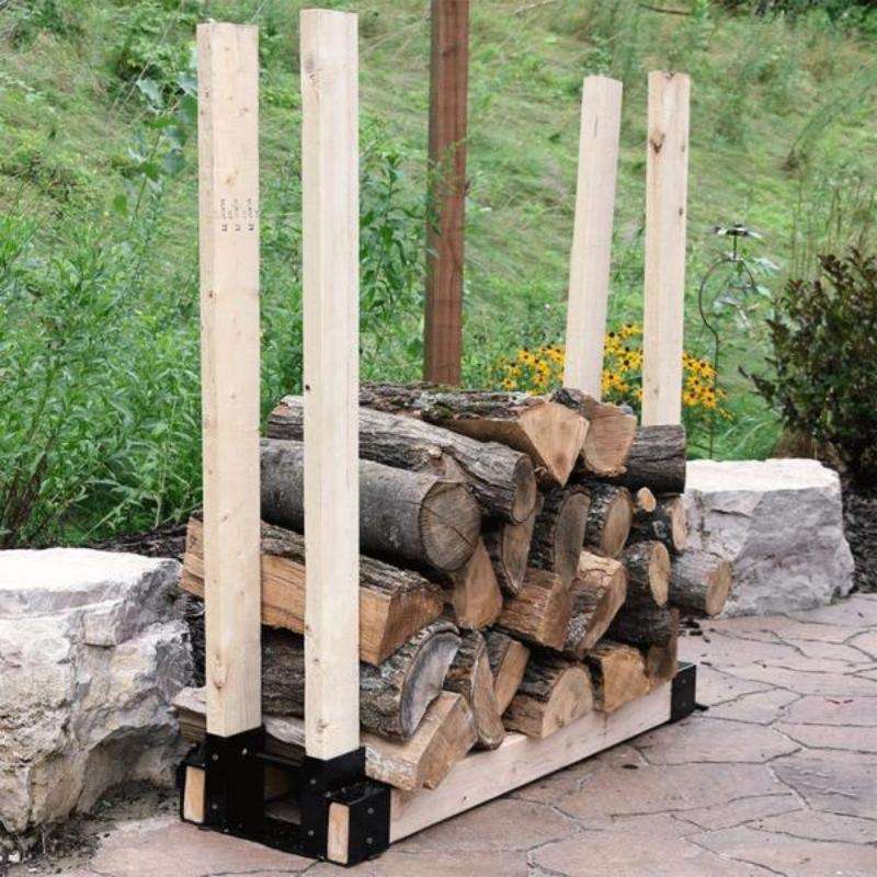 Heavy Duty Firewood Racks Indoor And Outdoor Wood Storage Racks(Black)