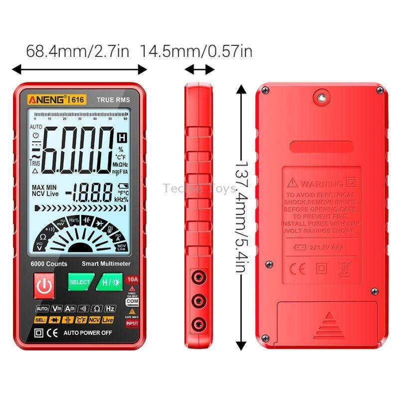 ANENG 616 Automatic High-precision Digital Display Capacitance Multimeter, Color: Black(Color Box)