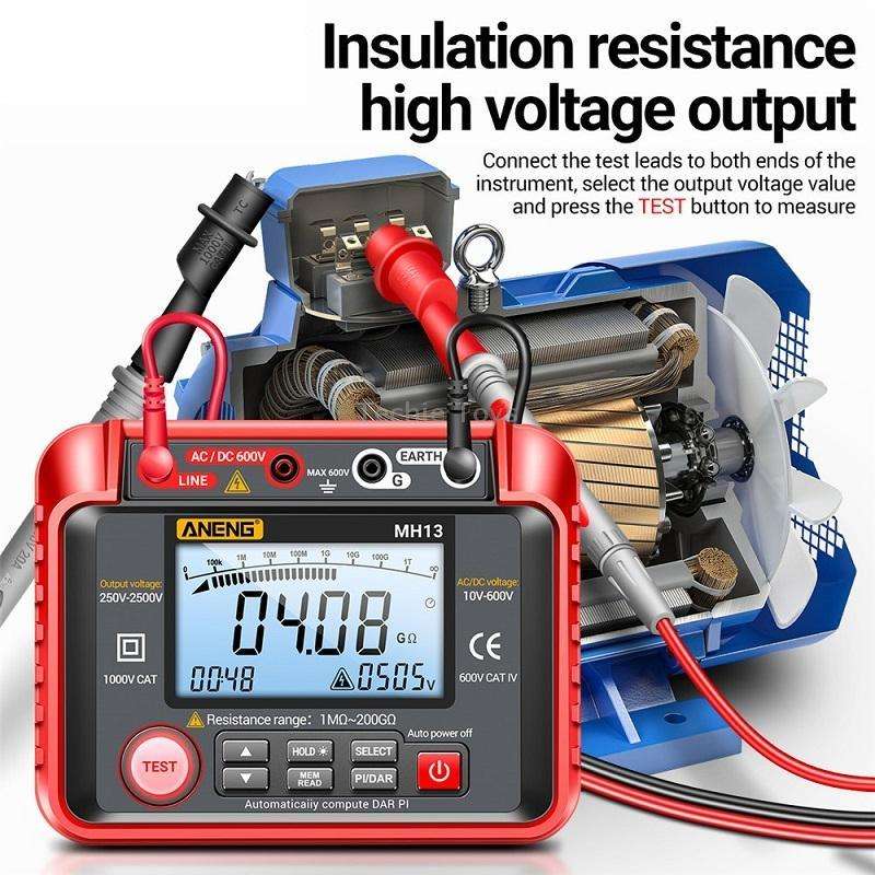 ANENG MH13 High Voltage Digital Electronic Meter Insulation Resistance Tester(Red)