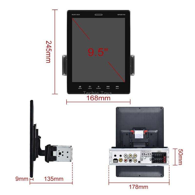 C800 9.5 Inch MP5 Single Butt Carplay Player, Style: Standard+12 Light Camera