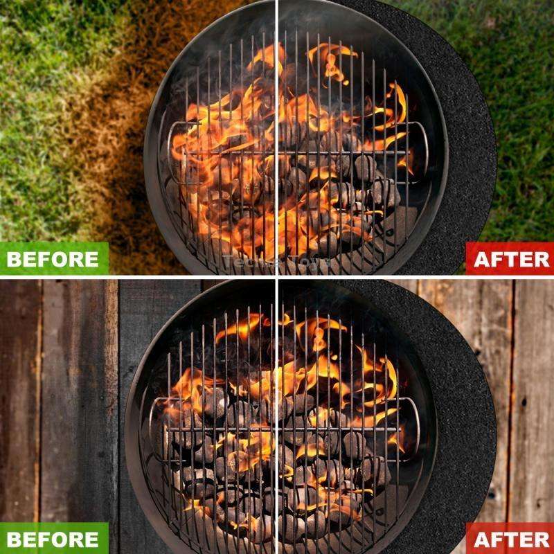 Fireproof Grill Mat Fiberglass High Temperature Resistant Camping Mat 36 Inches