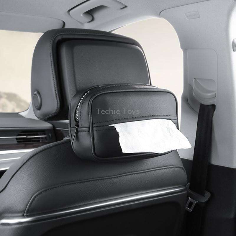 Multifunctional Car Chair Back Hanging Tissue Box(Black)