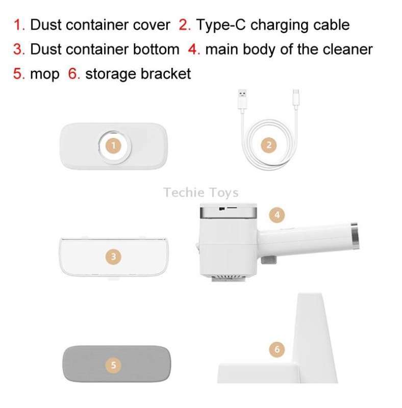 12W Multi-functional Wireless Handheld Cleaner Window Scraping(White)