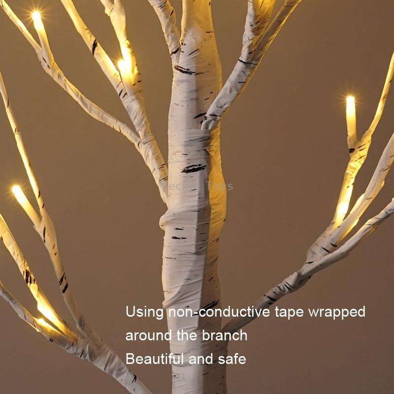 SJ-SD001 LED Christmas Party Decoration Birch Tree Decorative Light, Style: Detachable Base+Timing