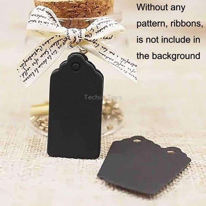 100pcs /Set Waves Kraft Paper Tags Christmas Wedding Party Kraft Paper Gift Hang Tags(White)