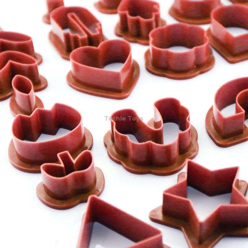 24 In 1 DIY Clay Earrings Molds DIY Handmade Clay Cutter Handmade Jewelry Molds(Rust Red)