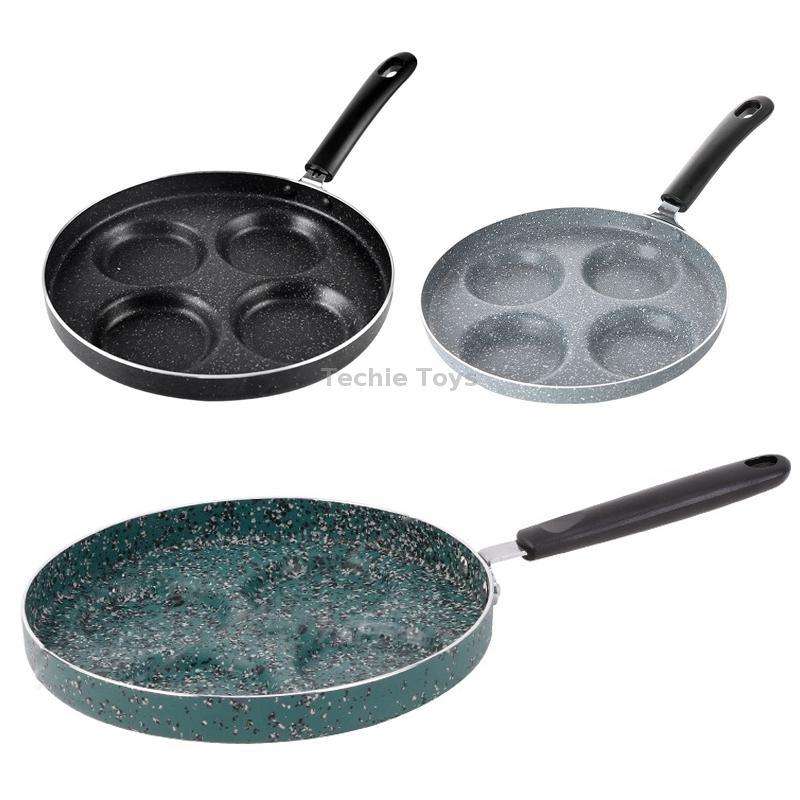 Maifan Stone Fried Egg Nonstick Pan Waffle Maker, Style: Open Fire, Diameter: 24cm (Black)