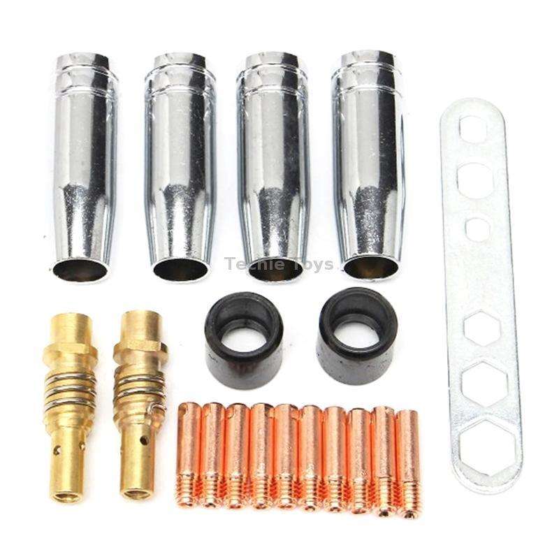 19 PCS / Set Welding Torch Insulation Sleeve Cover Nozzle Head Spring Tool Spare Kit