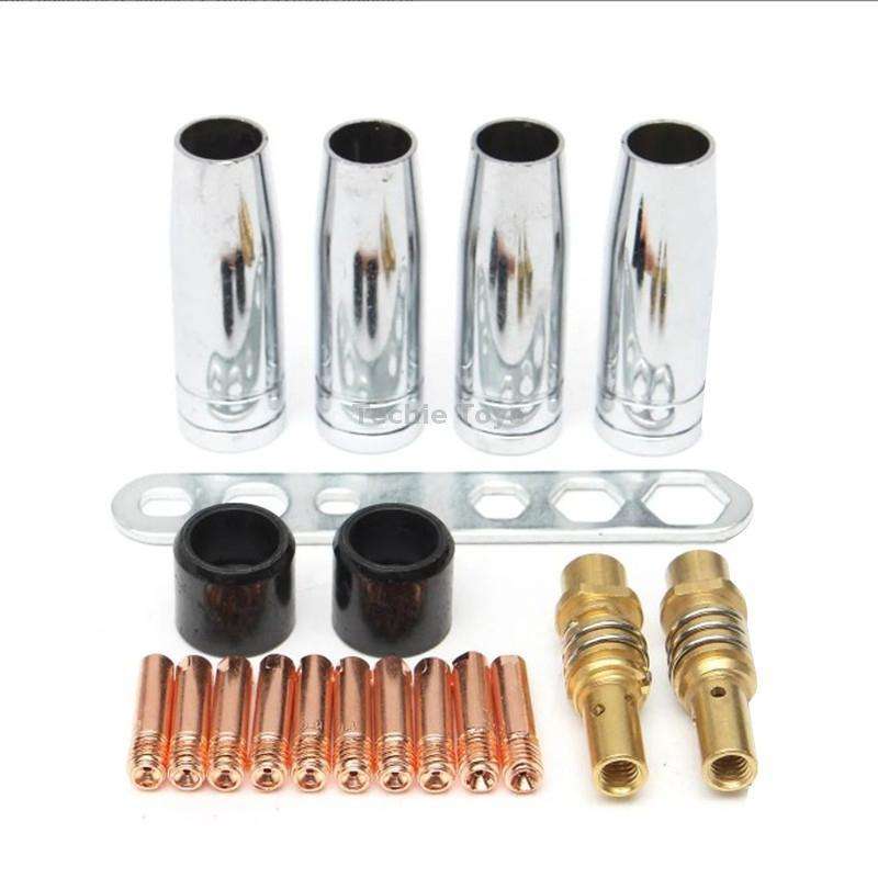 19 PCS / Set Welding Torch Insulation Sleeve Cover Nozzle Head Spring Tool Spare Kit