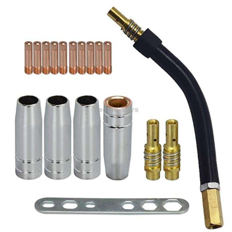 18 PCS / Set Welding Needle Point Vover Nozzle Kit Gas Shielded Welding Conductive Nozzle